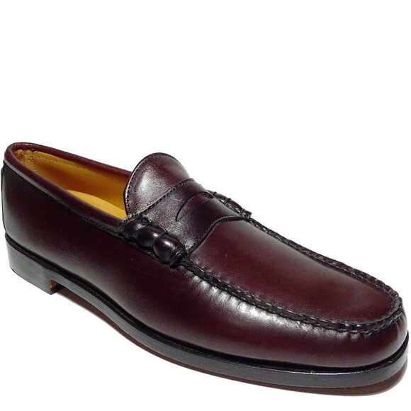 E.T. Wright Like New Men\'s Oxblood Burgundy mock toe Penny Loafer Sz 10 Narrow main image 15
